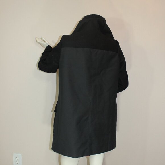 Theory Women's Black Makintosh Alanso Hooded Coat  - Size Large - Picture 4 of 7